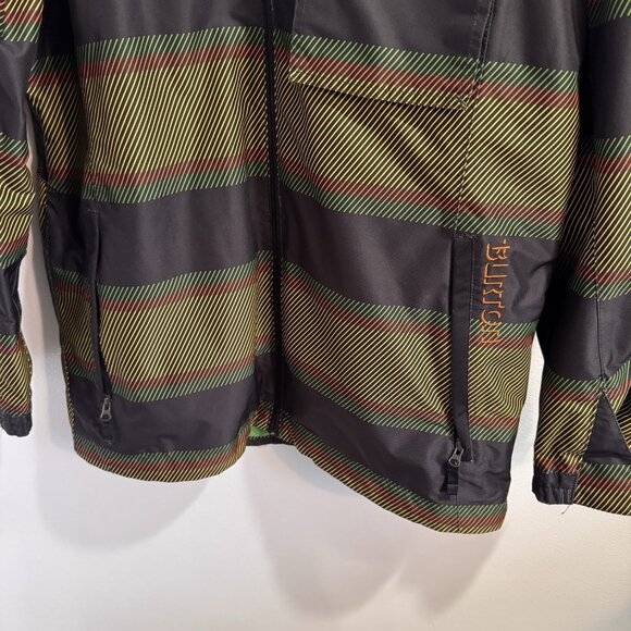 Burton Jacket Coat Snowboarding Skiing Mens L Dryride Multicolor Striped Hooded - Picture 3 of 10
